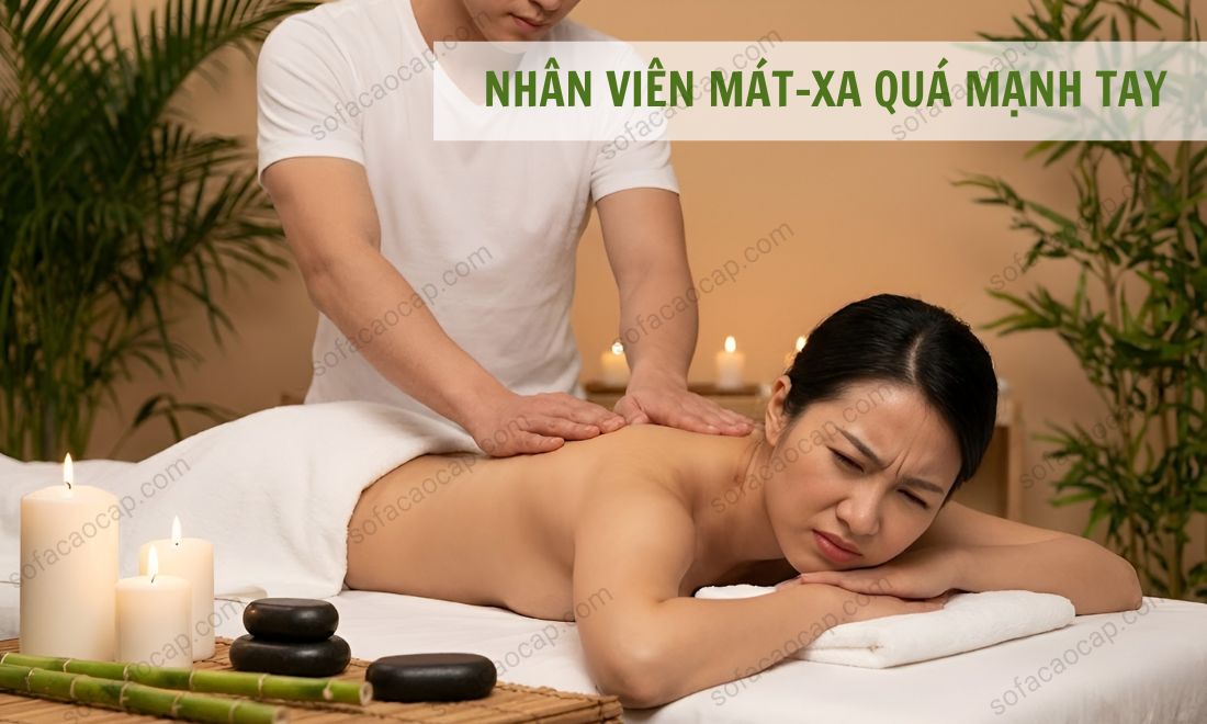 Nhân viên mát xa quá mạnh tay có thể ảnh hưởng tới cơ, xương và thần kinh của bạn 
