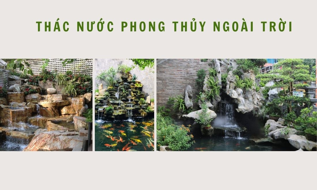 Thác nước phong thủy ngoài trời 