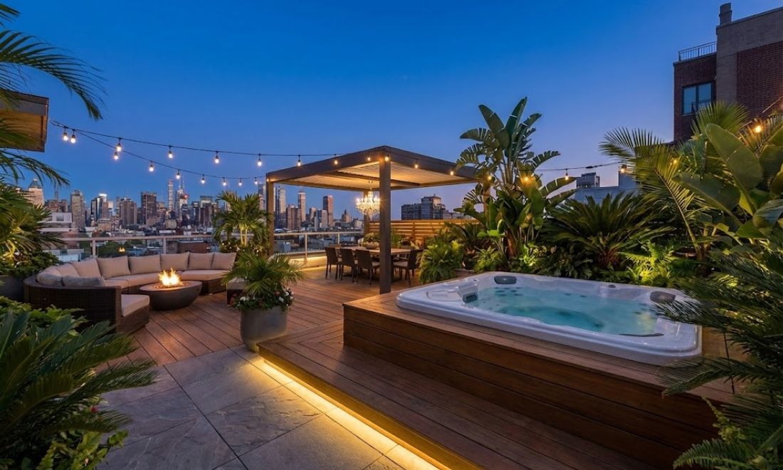 tiểu cảnh cho sân thượng của nhà ống 