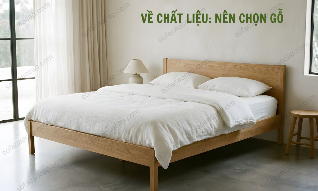 Chất liệu gỗ tự nhiên màu nâu ấm mang lại cảm giác thân thuộc, an yên cho phòng ngủ người cao tuổi