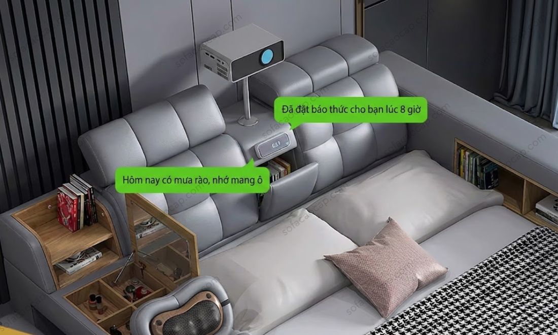 Có trợ lý ảo của giường thông minh GMX044, anh chị không còn phải lo bị trễ hẹn hay lỡ bất kỳ một lịch trình quan trọng nào 
