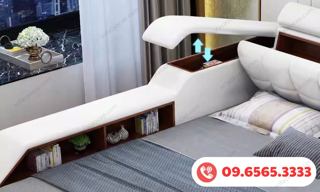 Giường massage đa năng đi kèm tủ bên hông giường 