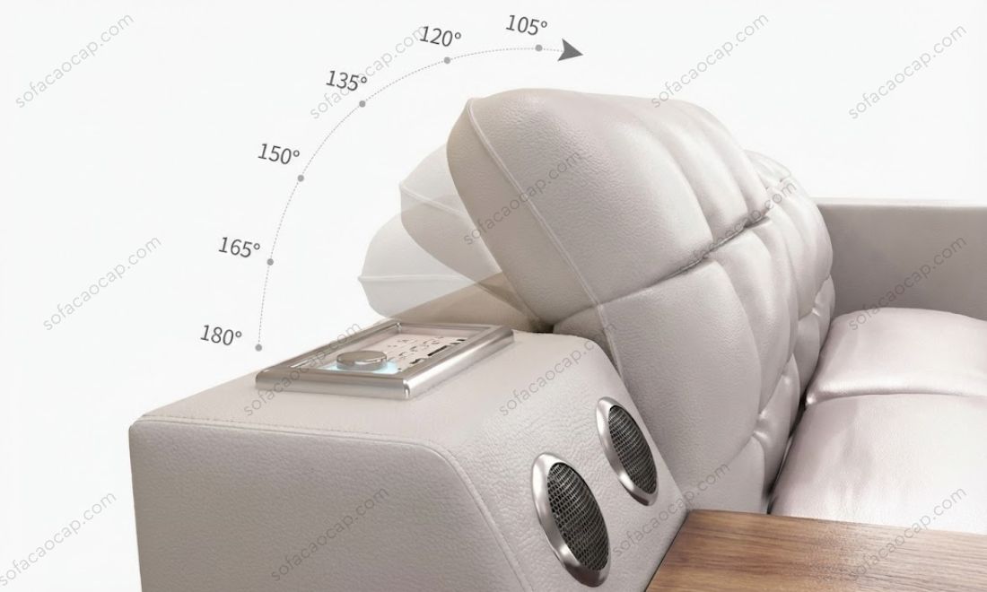 Giường ghế massage GMX 45 đi kèm tựa đầu/ tựa lưng êm ái, dễ dàng điều chỉnh độ cao 