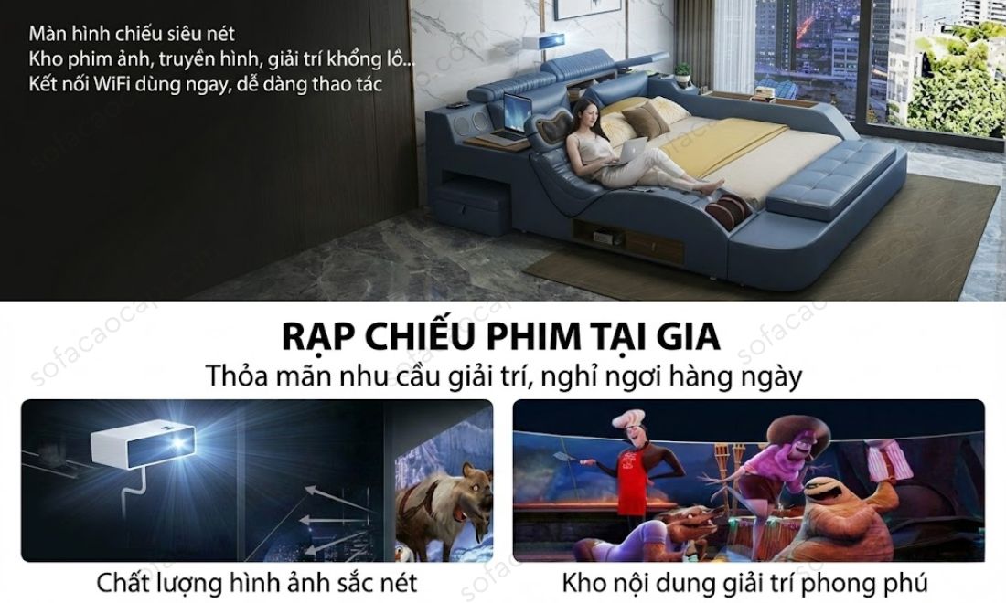 Trải nghiệm xem phim sống động như tại rạp ngay tại nhà cùng giường ngủ đa năng nhập khẩu GM24