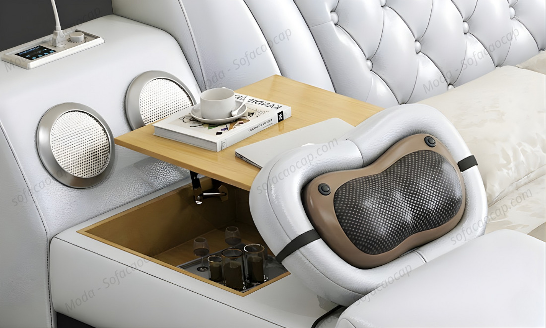 Giường ghế massage hiện đại tích hợp bàn làm việc