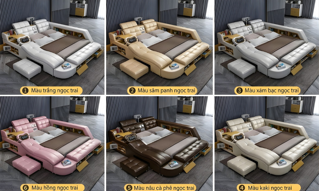 Các màu sắc của giường đang có sẵn tại cửa hàng offline của Nội thất Moda hiện nay 