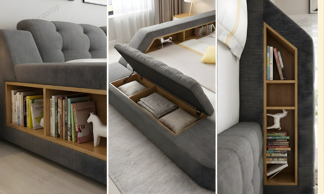 Những nơi có thể chứa đồ của giường masssage đa năng này 