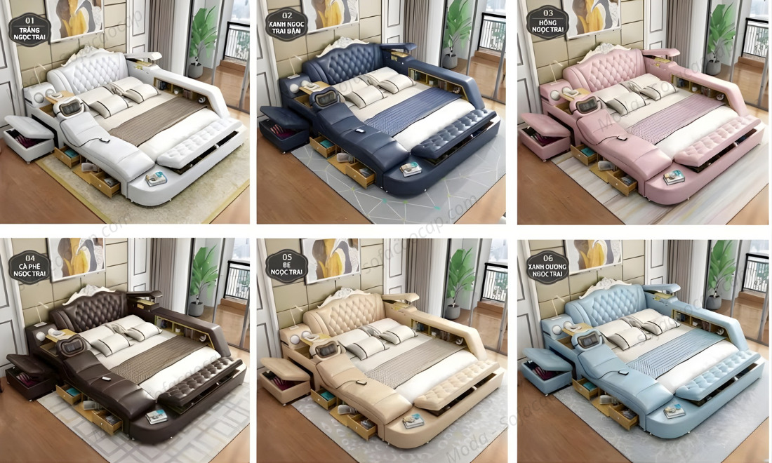 Bảng màu của giường ngủ massage đa năng này