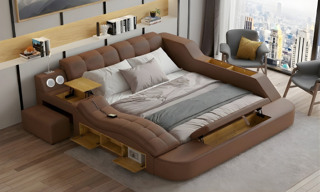 Giường ngủ gm26 có nhiều chỗ để cất đồ 