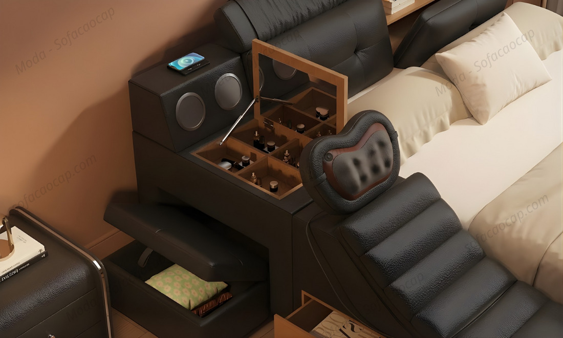 Bàn trang điểm và Loa Bluetooth của giường 