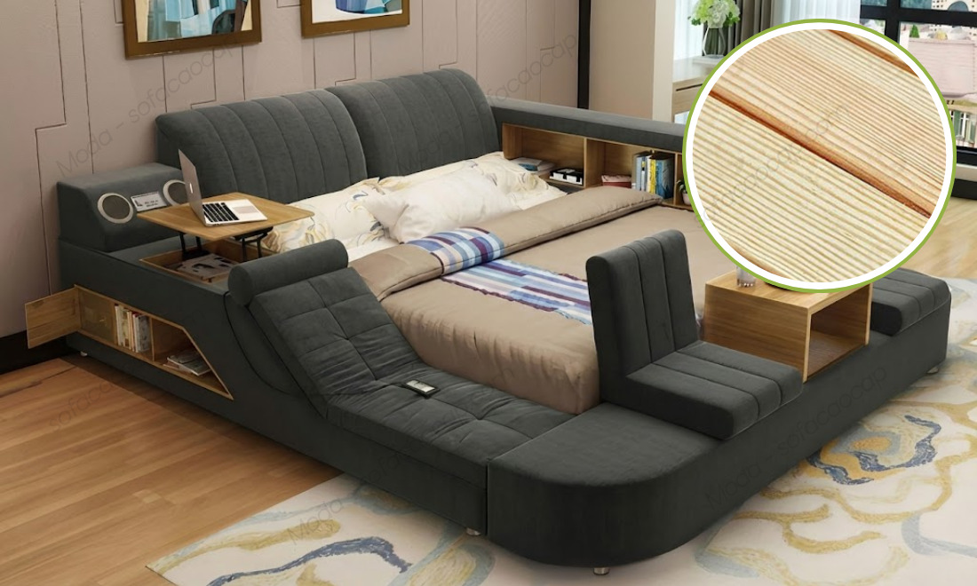 Ẹm giường này được làm bằng chất liệu gỗ sồi Nga cao cấp 