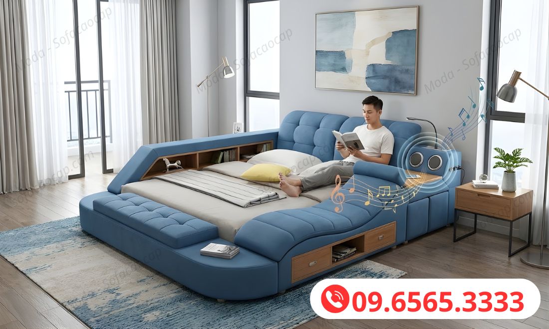 Hình ảnh giường tatami có ghế mát xa GMX029 tại nhà anh Huy ở Nghệ An