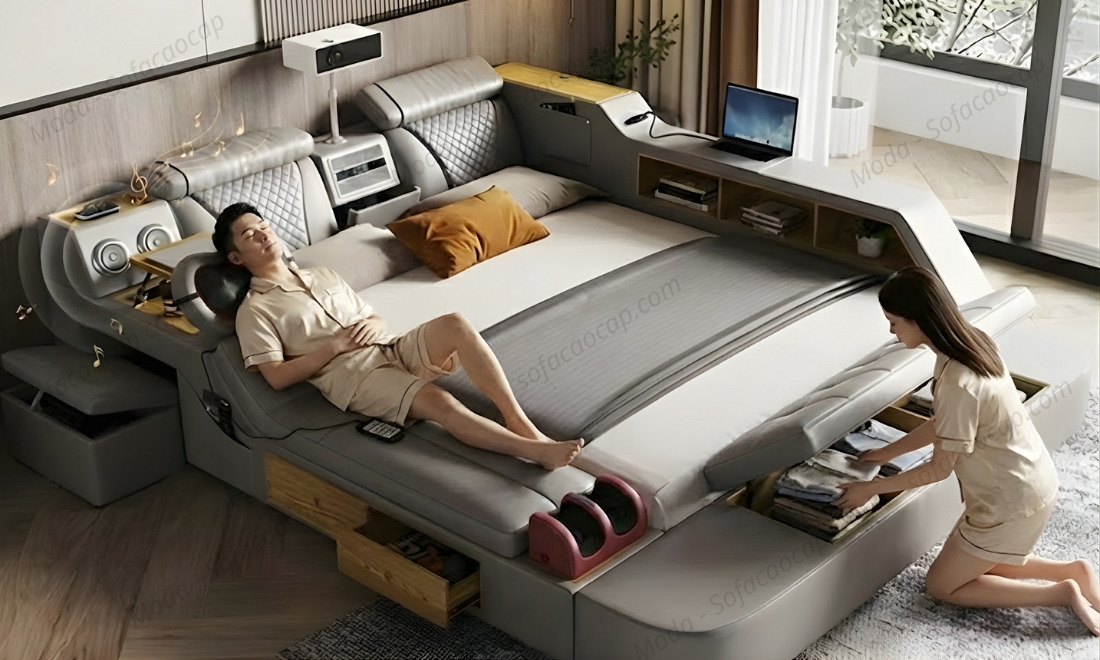 Mua giường ngủ massage GM 015 tại Moda sẽ được nhận hàng chính hãng, bảo hành tới 10 năm 