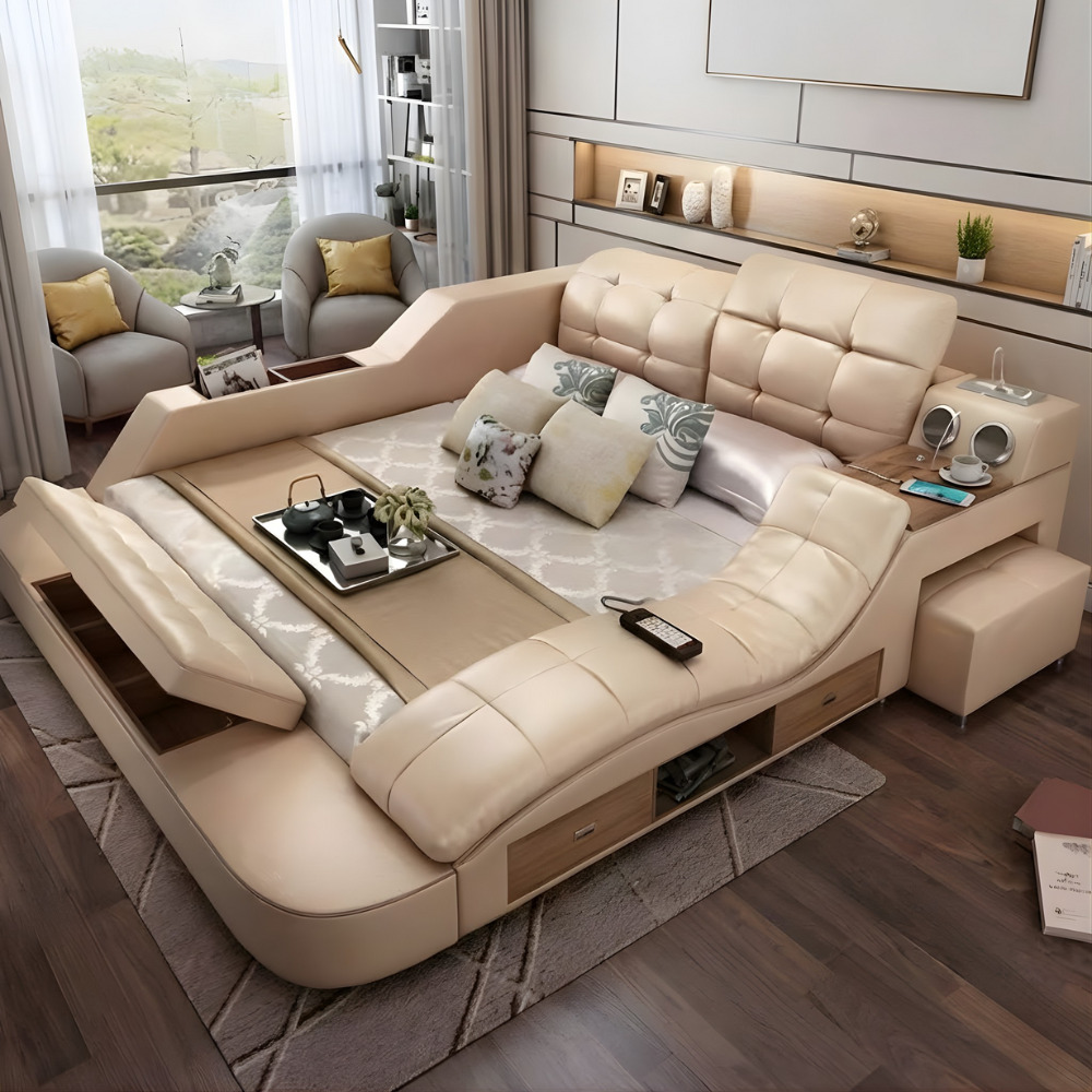 Giường ngủ thông minh đa năng gm028 màu be