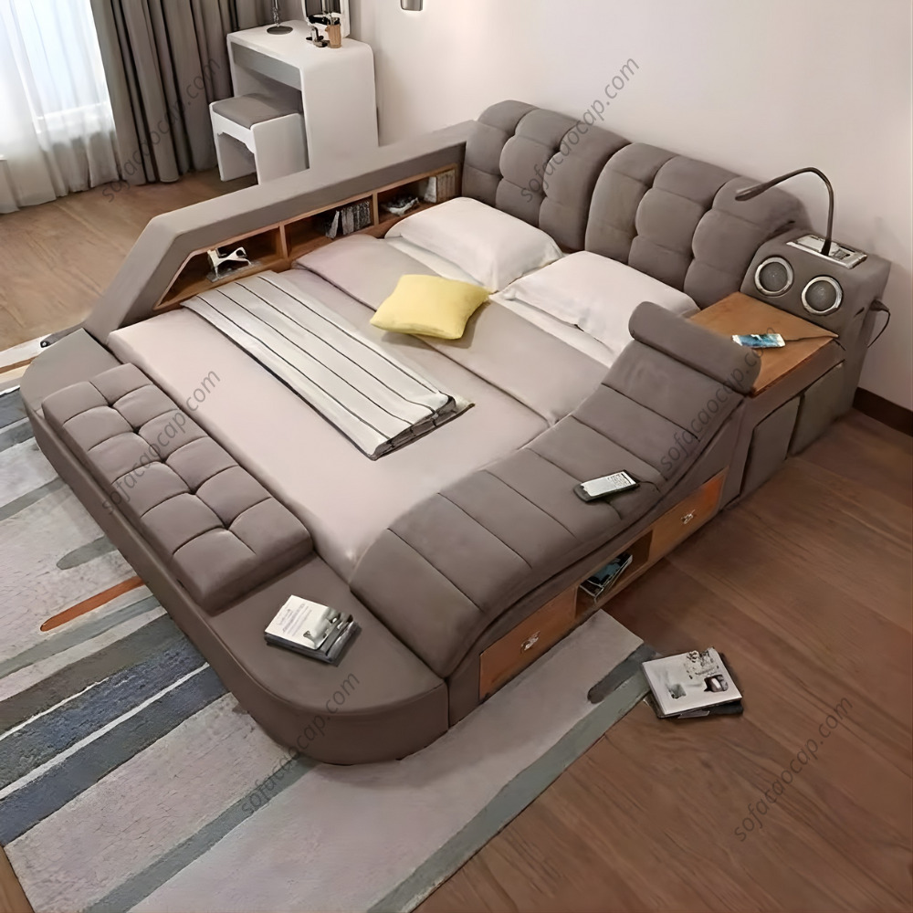 Giường ngủ thông minh GMX029 màu nâu