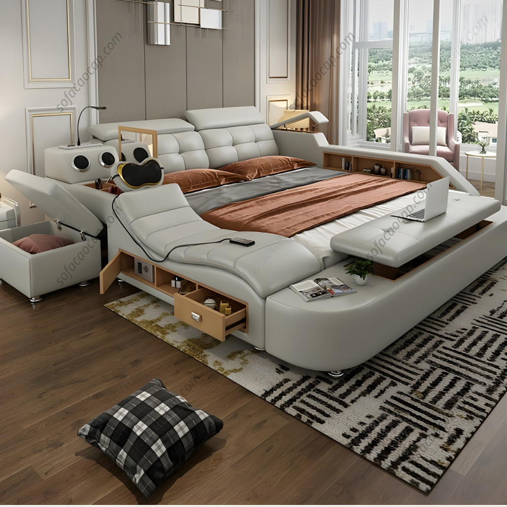 Giường thông minh đa năng gmx031 màu xám nhạt