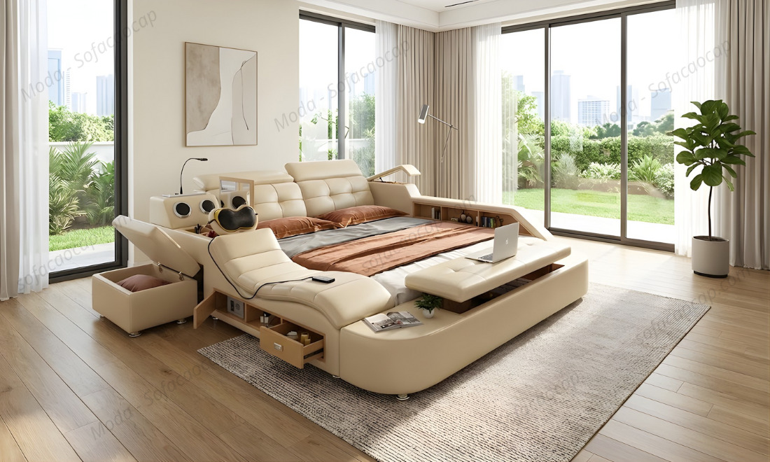 Hình ảnh tổng quan về giường ngủ đa năng hiện đại GM 031