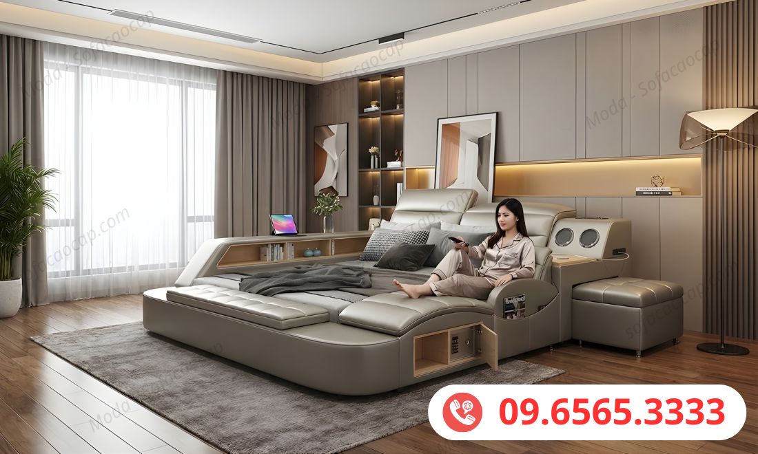 Giường ngủ thông minh đa năng GM 041 tại nhà chị Linh ở Hưng Yên