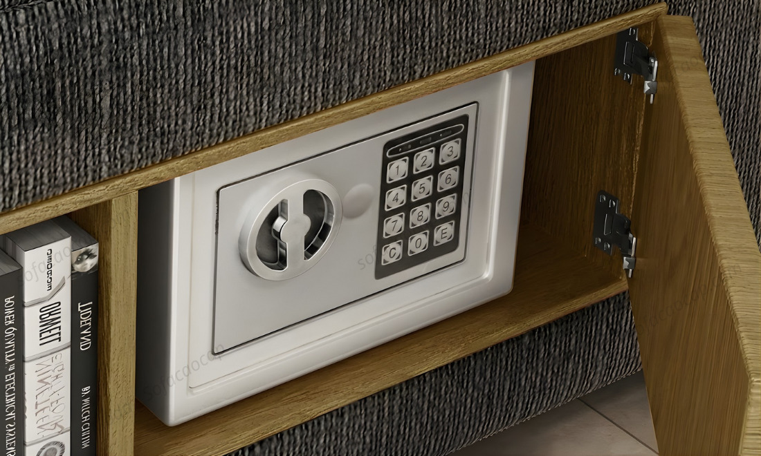 Giường ngủ tích hợp ghế massage GM033 còn có két sắt mini 