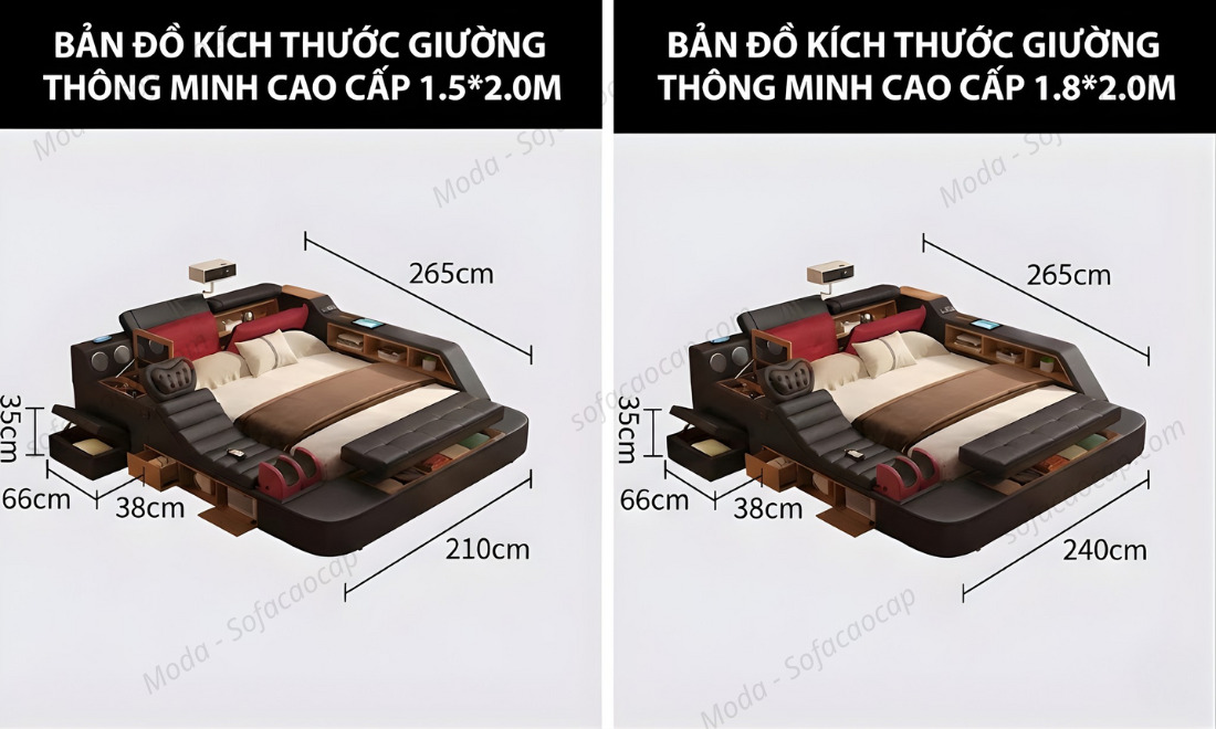 Kích thước của giường ghế massage GM 025