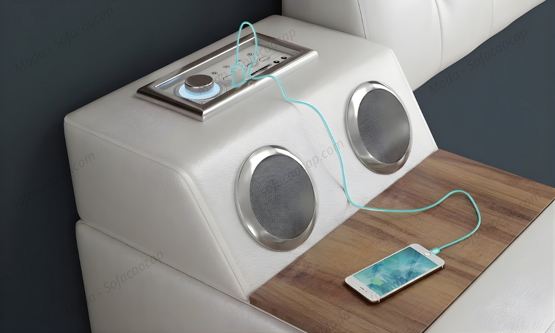 Giường ngủ massage hiện đại tích hợp ổ sạc usb 