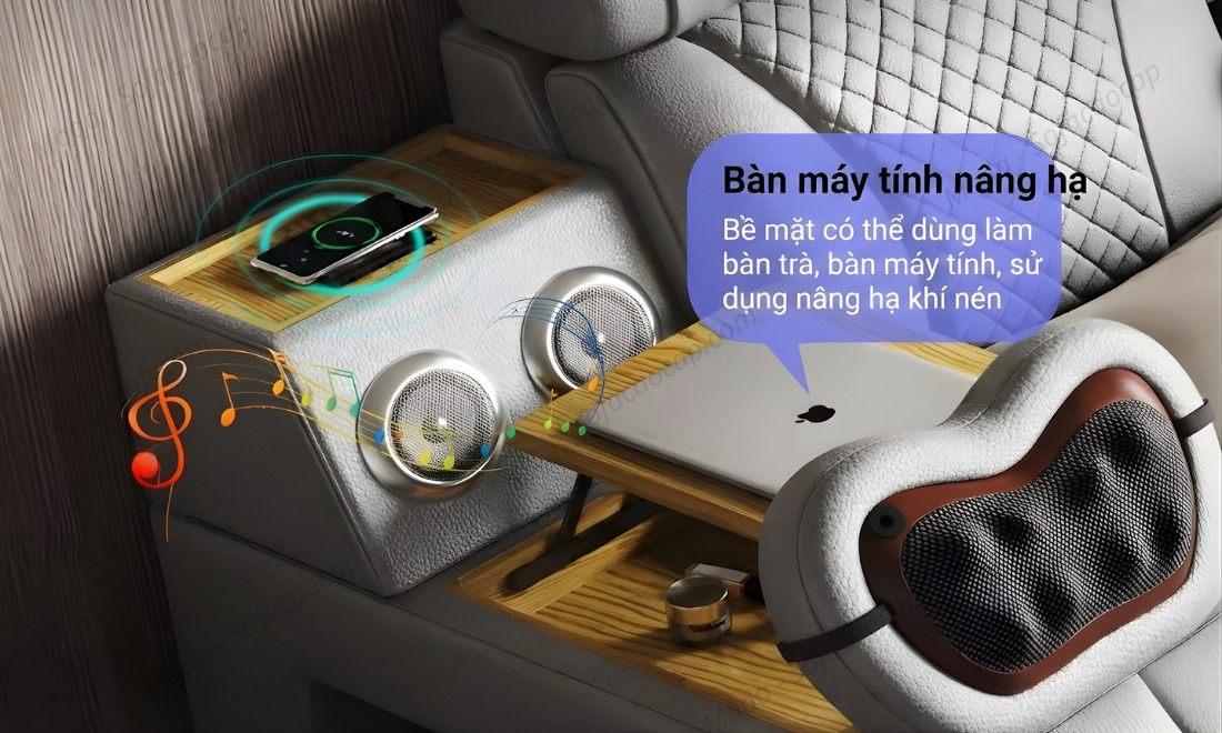 Bàn máy tính nâng hạ và Loa Bluetooth 