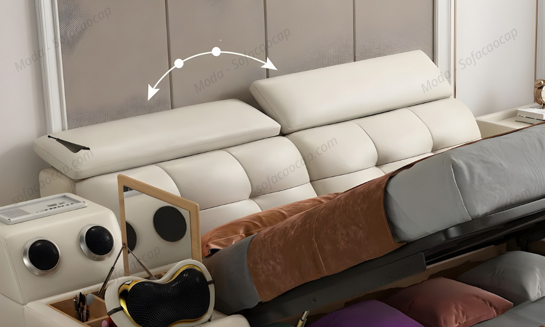 GM 031 sở hữu phần tựa đầu giường êm ái, thoải mái điều chỉnh theo ý muốn