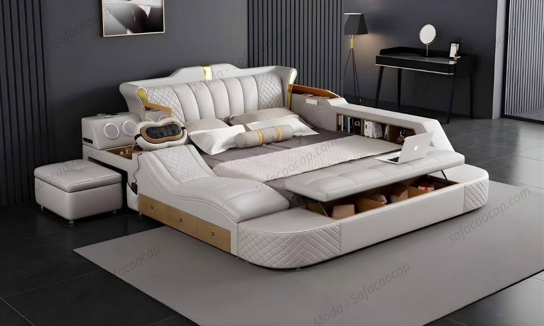 Hình ảnh toàn cảnh bên ngoài của em giường ngủ massage GMX016