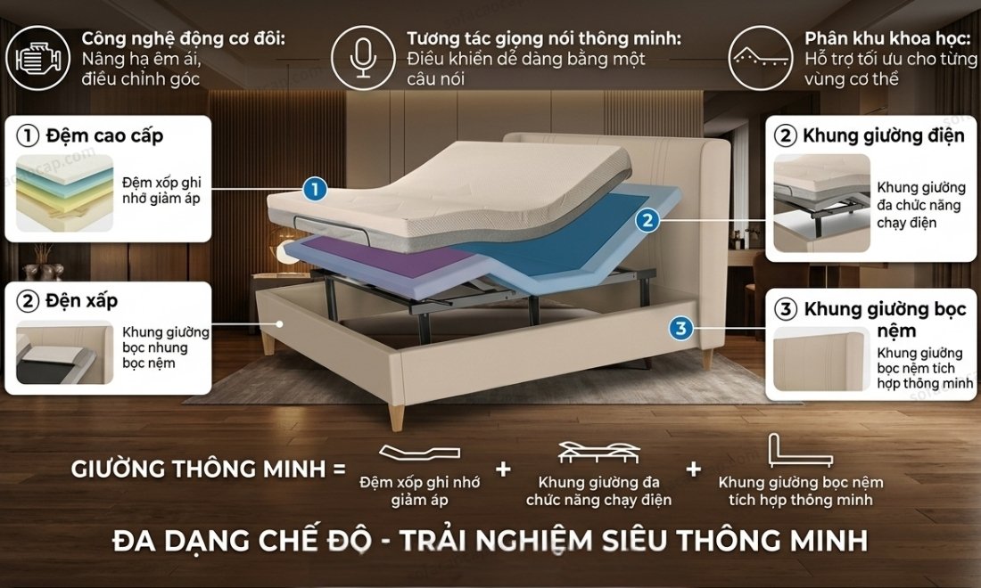 Giường điện gấp hiện đại tối giản: Giải pháp nâng tầm giấc ngủ thời thượng