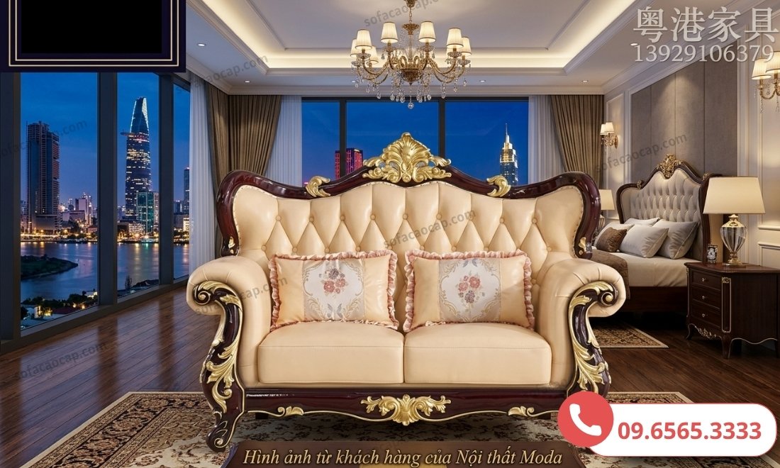 Ghế đôi dài sofa cao cấp châu Âu